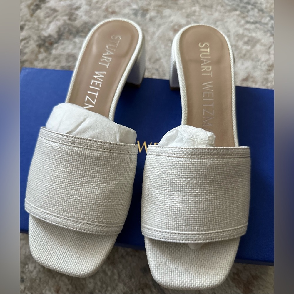 Stuart Weitzman Cayman 35 Block Slide Heels